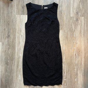 Haute Hippie Black Lace Sleeveless Dress with Exposed Gold Zipper- sz. 8